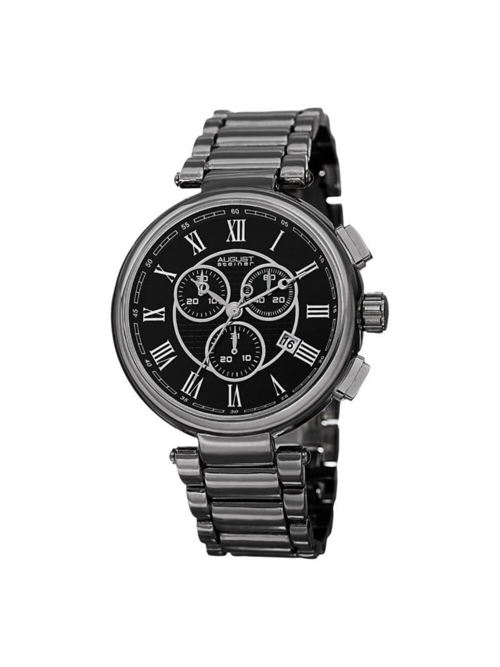 NWT August Steiner Chronograph Black Dial Men's Watch